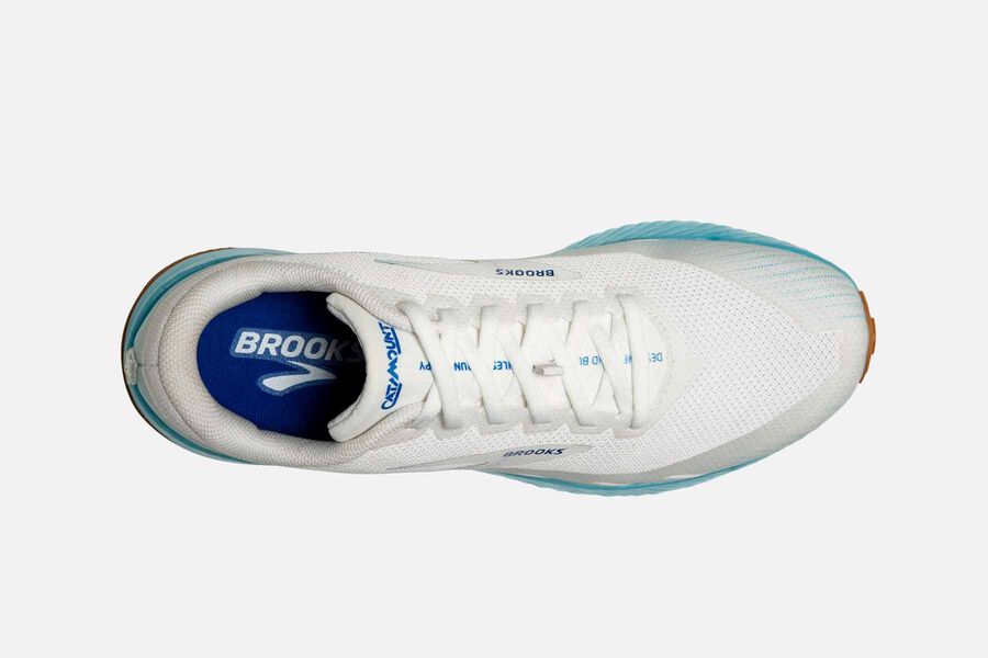 Brooks Running Shoes Mens White/Blue - Catamount Trail - 6579-SQWEF